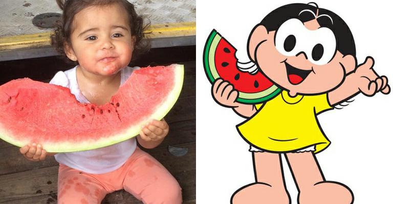 Nivea Stelmann publica foto da filha comendo melancia gigante: ‘Minha Magali’