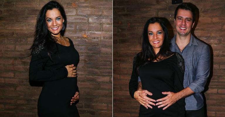 Atriz Mônica Carvalho anuncia segunda gravidez durante estreia no teatro