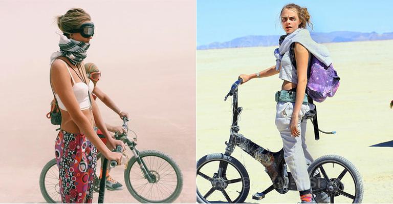 Karlie Kloss e Cara Delevigne: tops viram musas do deserto no festival Burning Man