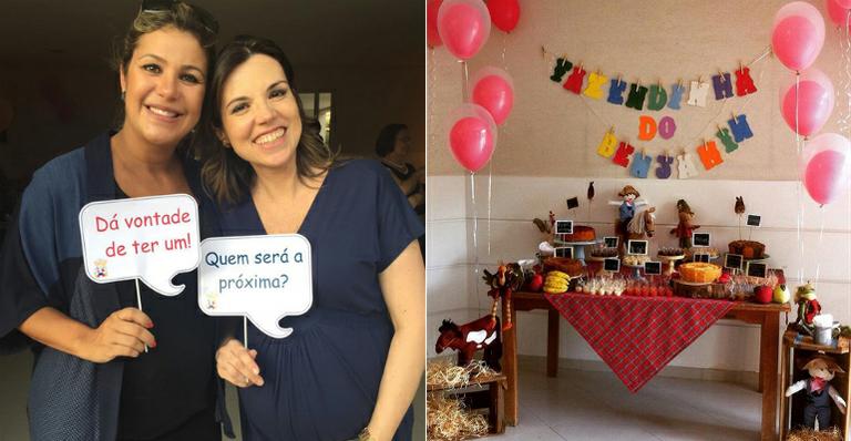 Gloria Vanique recebe Flávia Freire em chá de bebê