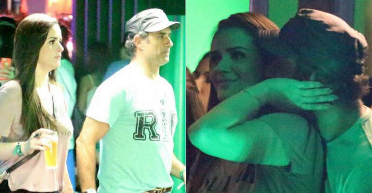 Dois meses após separação, Marcos Pasquim troca carinhos com morena no Rio