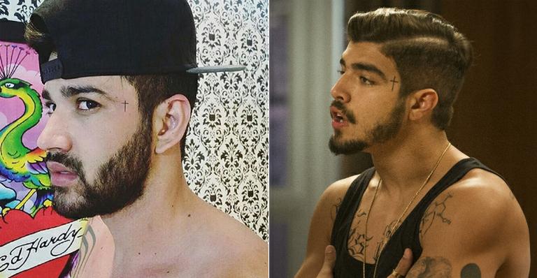 Gusttavo Lima exibe tatuagem de cruz no rosto