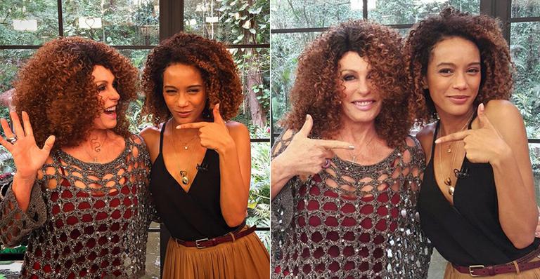 Sósia? Ana Maria Braga ‘adere’ ao look de Taís Araújo