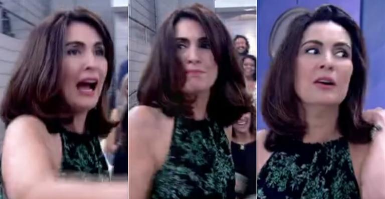 Fátima Bernardes leva susto e foge de rato no palco do ‘Encontro’