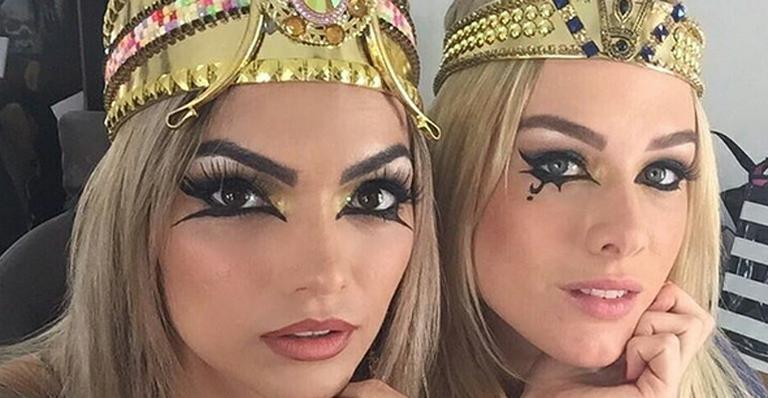 Kelly Key e Fiorella Mattheis se vestem de Cleópatra em gravação do ‘Vai Que Cola’