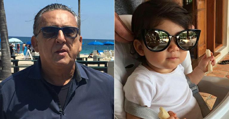 Galvão Bueno paparica a neta em rede social: ‘Fofurinha do vô’