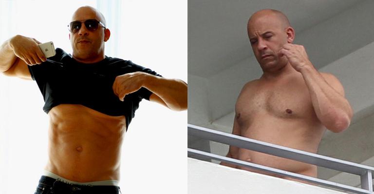 Após exibir ‘barriguinha’, Vin Diesel levanta a camisa para mostrar boa forma