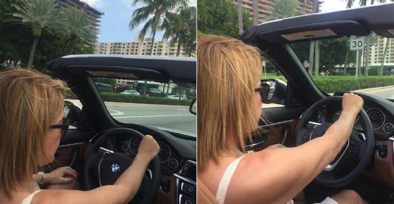 Zilu Godoi passeia com carrão conversível em Miami