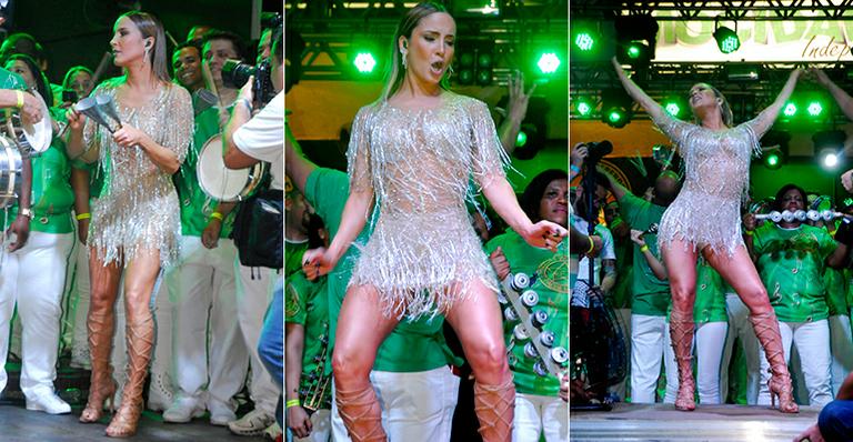 Com as pernas de fora, Claudia Leitte samba muito e atrai multidão na Mocidade