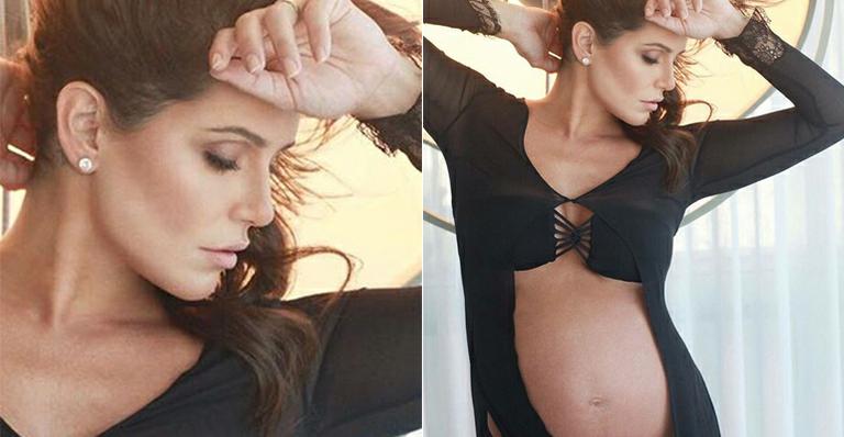 Deborah Secco posa deslumbrante e mostra barrigão: ‘Vem filhota’