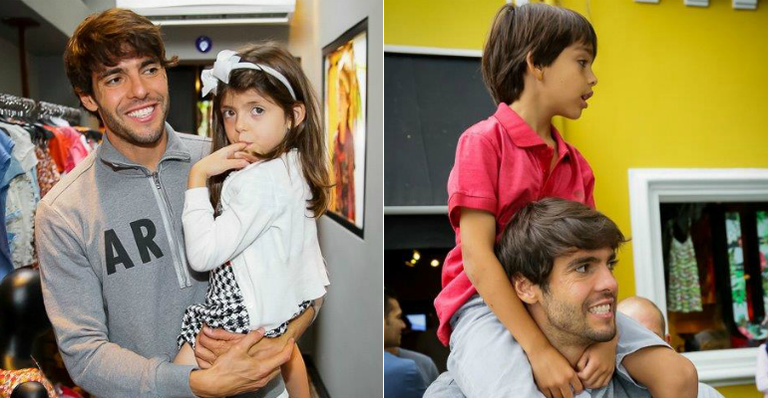 Paizão: Kaká se diverte com os filhos em evento em São Paulo