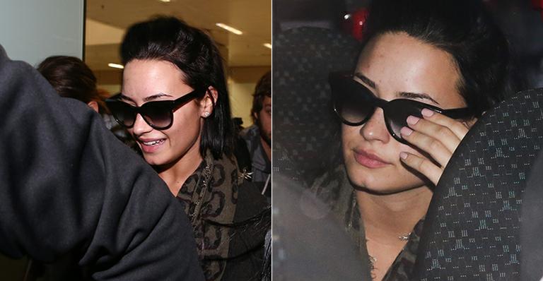 Demi Lovato desembarca no aeroporto de Guarulhos e enfrenta tumulto