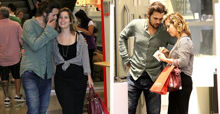 Paloma Duarte e Bruno Ferrari: tarde em clima de romance em shopping no Rio