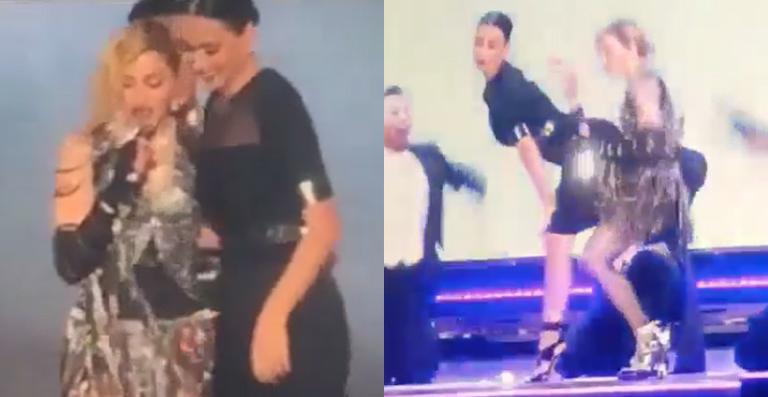 Katy Perry sensualiza em show de Madonna e a chama de ‘mãe’