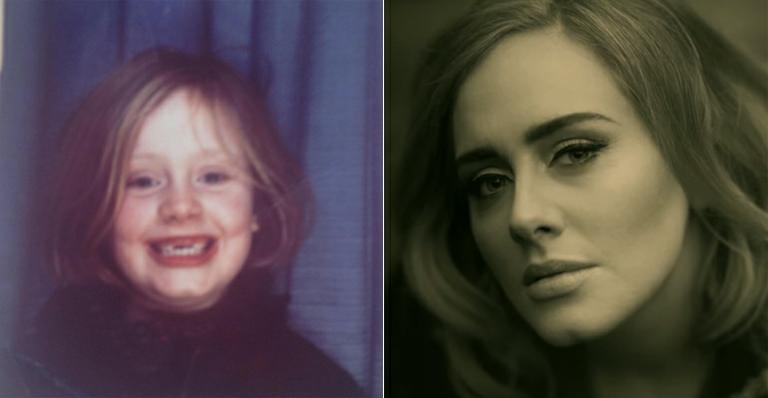 Adele abre o baú e mostra foto da infância