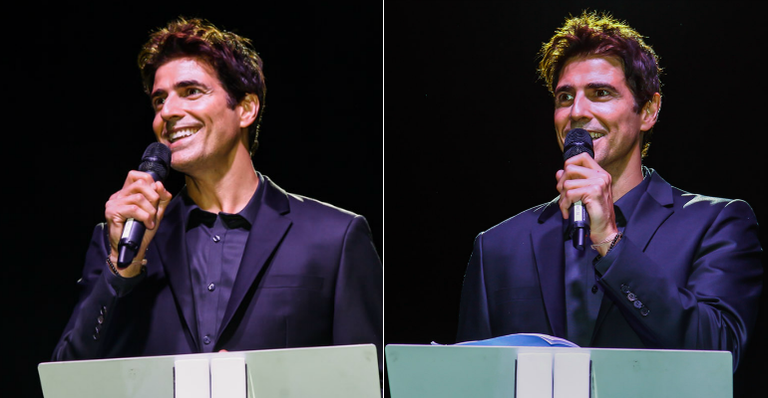 Reynaldo Gianecchini encanta plateia como mestre de cerimônia em evento