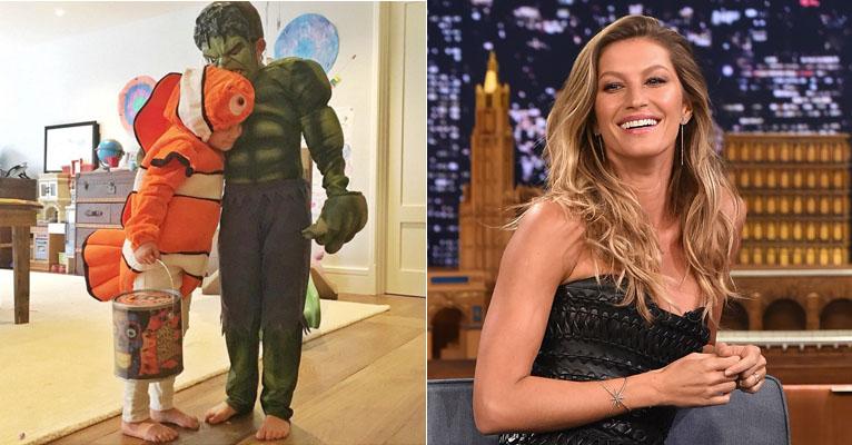 Gisele Bündchen mostra as fantasias fofas de Halloween dos filhos
