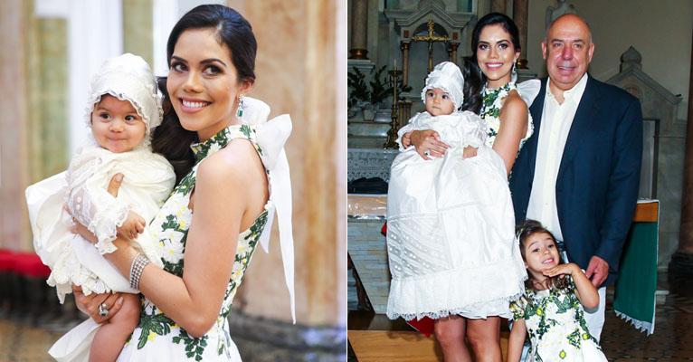 Daniela Albuquerque e Amilcare Dallevo Jr batizam a caçula, Antonella, em SP