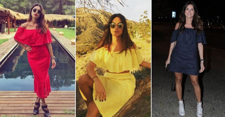 Thaila Ayala é apaixonada por decote ombro a ombro; saiba usar a tendência