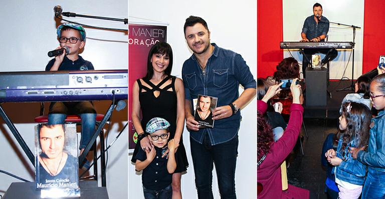 Herdeiro rouba a cena no pocket show que marca o retorno de Maurício Manieri