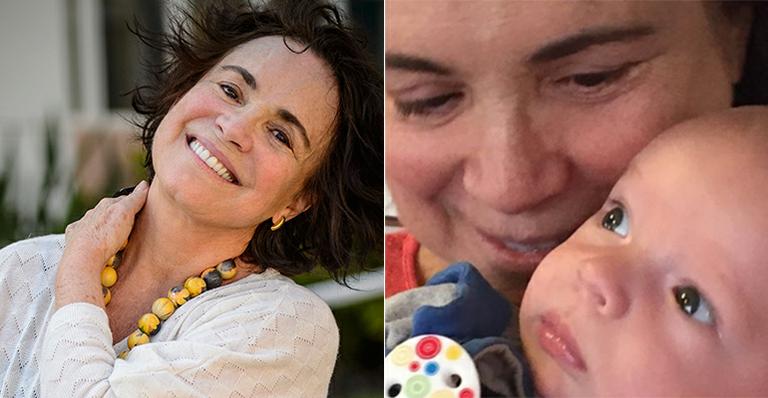Regina Duarte é só mimo para Antonio, seu neto caçula e filho de Regiane Alves