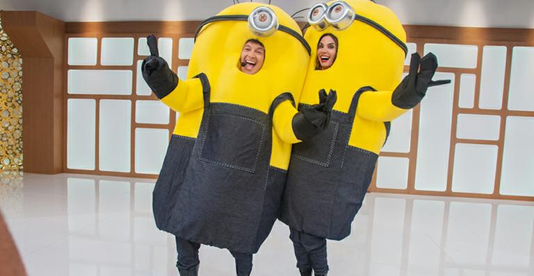 Vestido de Minion ao lado de Luciana Gimenez, Rodrigo Faro comemora boa fase na carreira