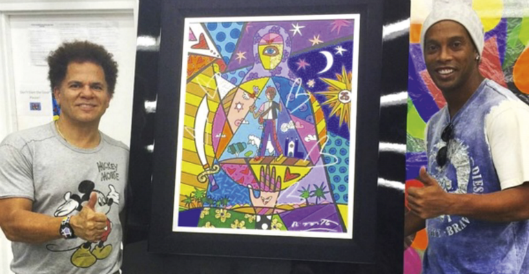 Ronaldinho: fã das artes de Romero Britto