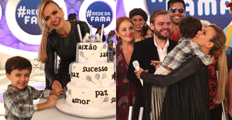 Eliana se emociona com surpresa do filho na TV