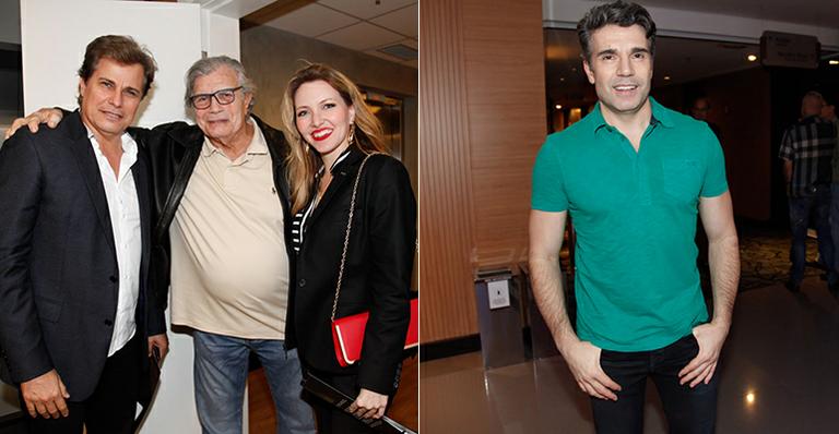 Jarbas Homem de Mello e Edson Celulari prestigiam Tarcísio Meira no teatro