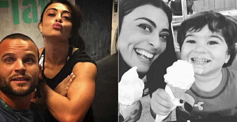 Juliana Paes exibe braço musculoso com ‘tatuagens’ feitas pelo caçula