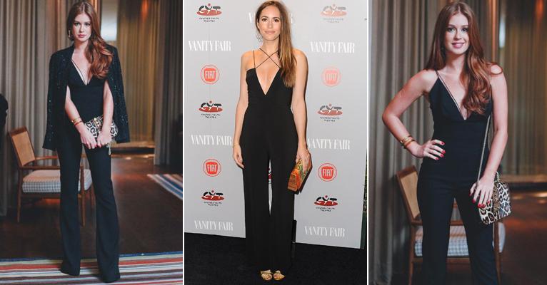 Macacão preto com tiras é escolha certa para deixar look formal mais sexy