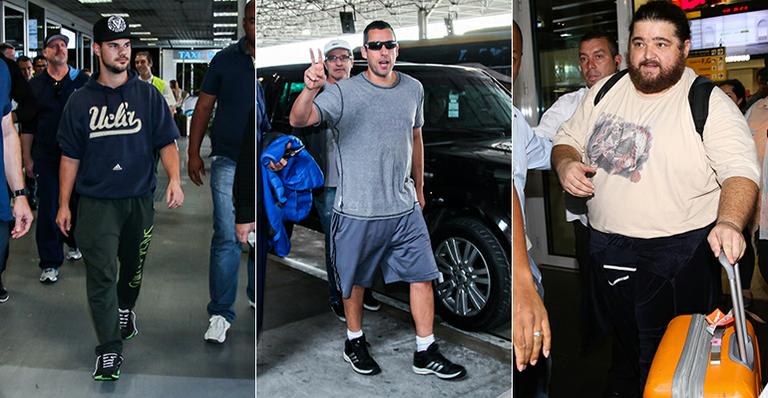 Taylor Lautner, Adam Sandler e Jorge Garcia desembarcam no Brasil para première