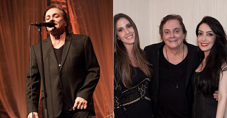 Fábio Jr. faz show romântico e recebe as filhas Tainá e Krisia no camarim
