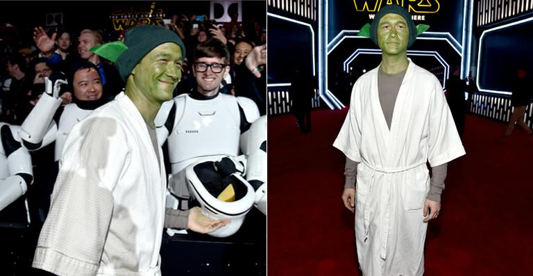 Joseph Gordon-Levitt aparece vestido de Yoda na première do novo Star Wars