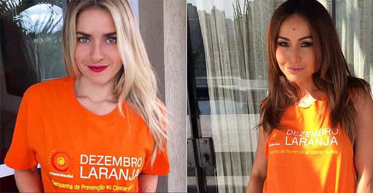 Sabrina Sato e mais famosos usam camiseta laranja contra o câncer de pele