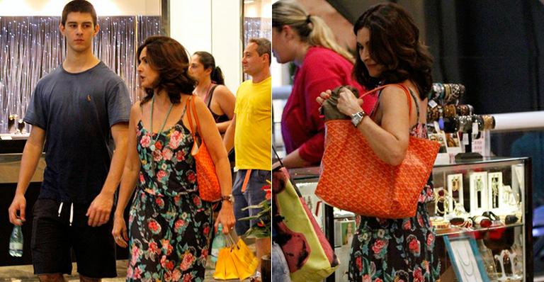 Fátima Bernardes vai com o filho fazer compras de Natal
