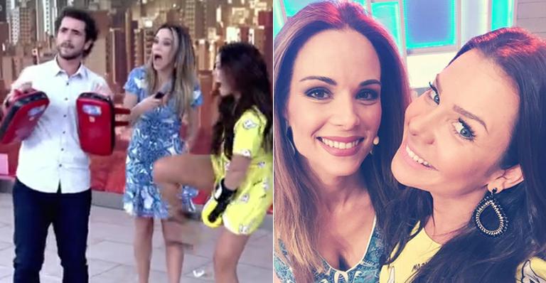 Ops! Fernanda Souza acerta chute em Ana Furtado ao vivo no ‘Encontro’