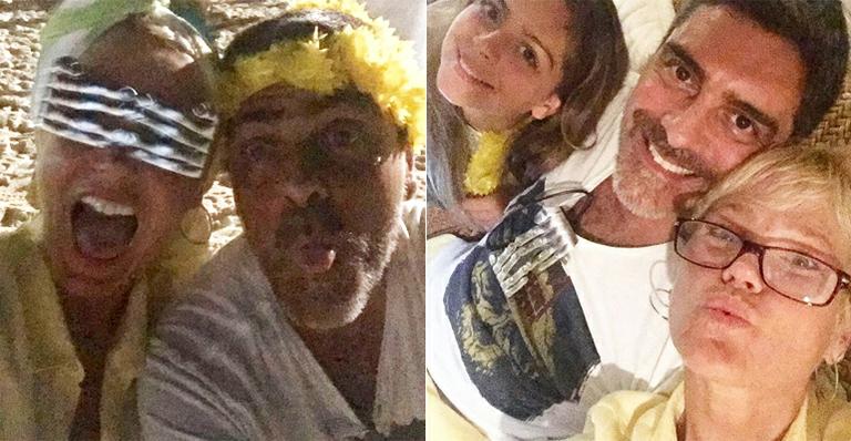 Xuxa e Junno fazem a festa na praia: “No meio do povo”