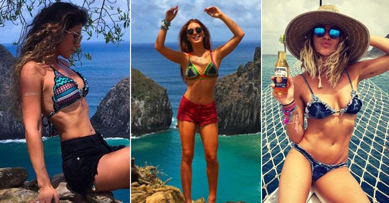 Marina Ruy Barbosa, Paula Fernandes e Giovanna Ewbank exibem corpos perfeitos em viagem a Fernando de Noronha