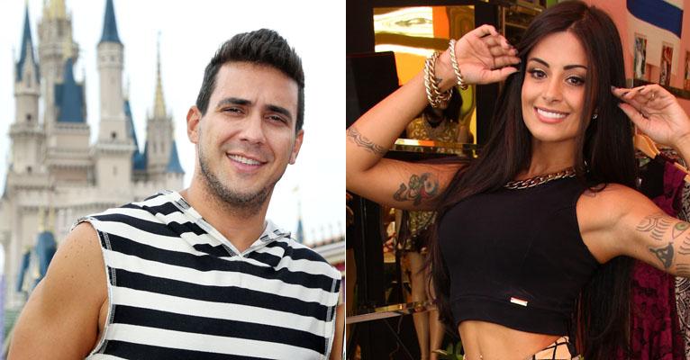 Em meio a boatos de namoro, André Marques e Aline Riscado curtem piscina juntos