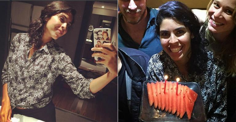 Bela Gil comemora aniversário com bolo de melancia
