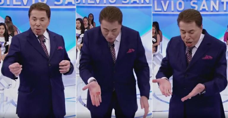Silvio Santos sofre ferimento no queixo e brinca: “Nunca pensei que fosse ferido no programa”