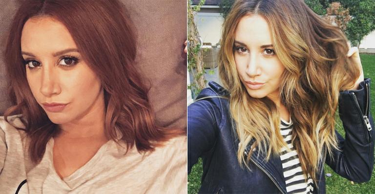 Ashley Tisdale coloca megahair e faz mechas loiras