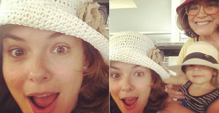 Regiane Alves publica foto do filho com a vovó, Regina Duarte: ‘Brincando’