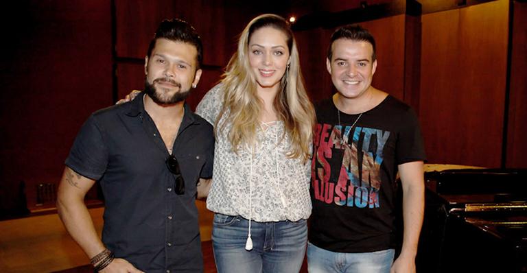 Tânia Mara grava sua nova música de trabalho com a dupla Marcos & Belutti