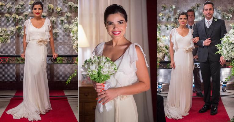 ‘A Regra do Jogo’: vestido de noiva vintage de Tóia faz sucesso e combina com casamento ao ar livre
