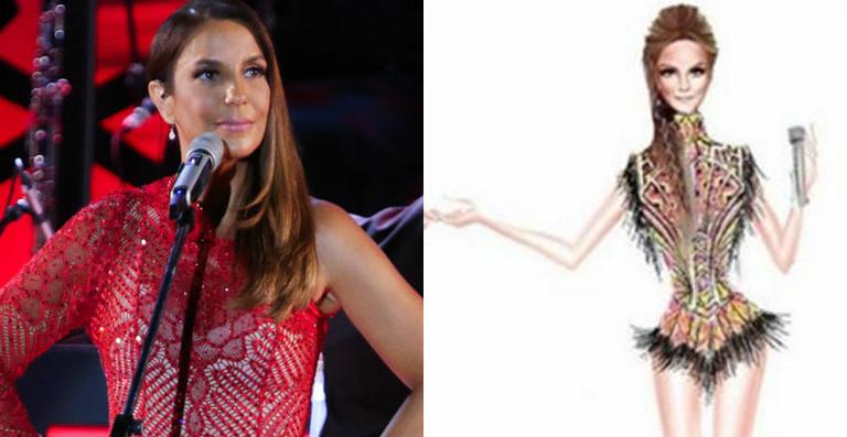 Ivete Sangalo mostra novo croqui de seu look para a folia