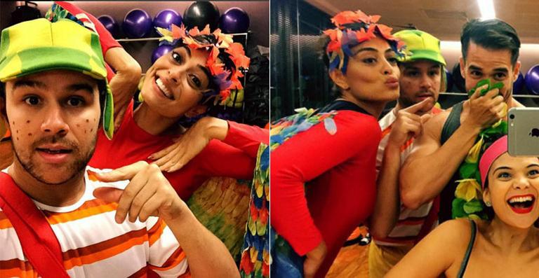 Juliana Paes se veste de arara em aula de dança pré-carnaval