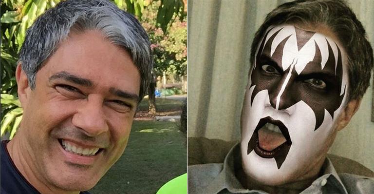 William Bonner surge como integrante do Kiss em foto