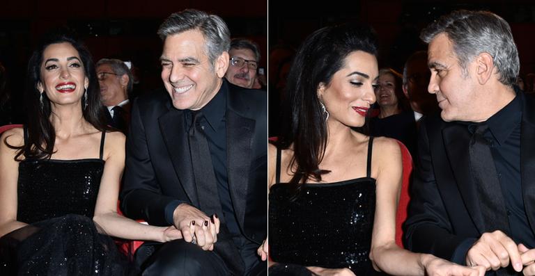 George Clooney: carinho de Amal em noite de premiére
